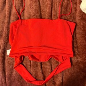 SHEIN Red Bandeau Top